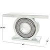 SILVER GLASS SUN MIRRORED CRYSTAL CONSOLE TABLE