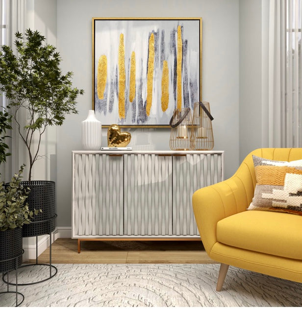 FRAMED WALL ART WITH GOLD FRAME