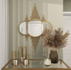 GOLD METAL GEOMETRIC ROOM WALL MIRROR