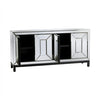 4-Door Modern Glass And Metal Beveled Mirror Picture Frame Sideboard