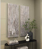 GRAY WOODEN LEAF INTRICATELY CARVED HOME WALL DECOR, 2 ASSORTED