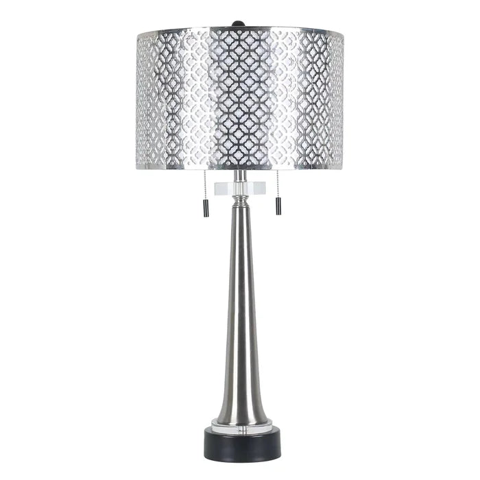 SILVER | Metal Table Lamp | 33in ht