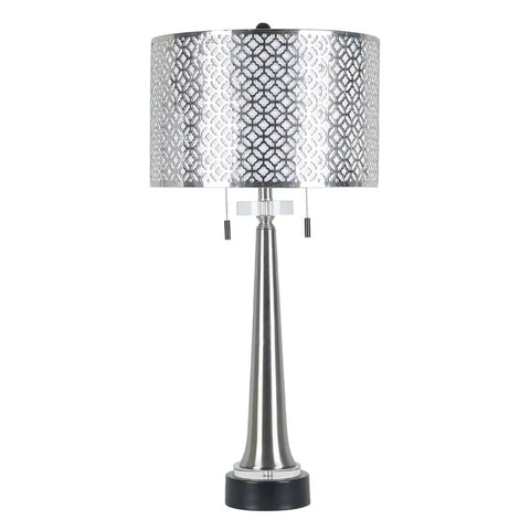 SILVER | Metal Table Lamp | 33in ht