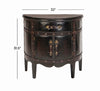 DARK BROWN WOOD VINTAGE FAUX LEATHER ROOM CABINET WITH FAUX LEATHER BUCKLE STRAPS AND STUD DETAILS