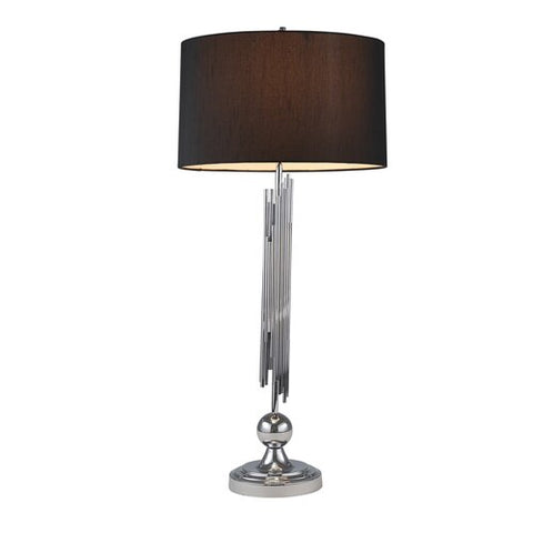 METAL 35" ABSTRACT BARS TABLE LAMP, SILVER