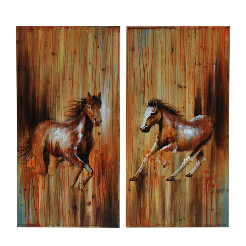 Set of 2 Handmade Aluminium Painting