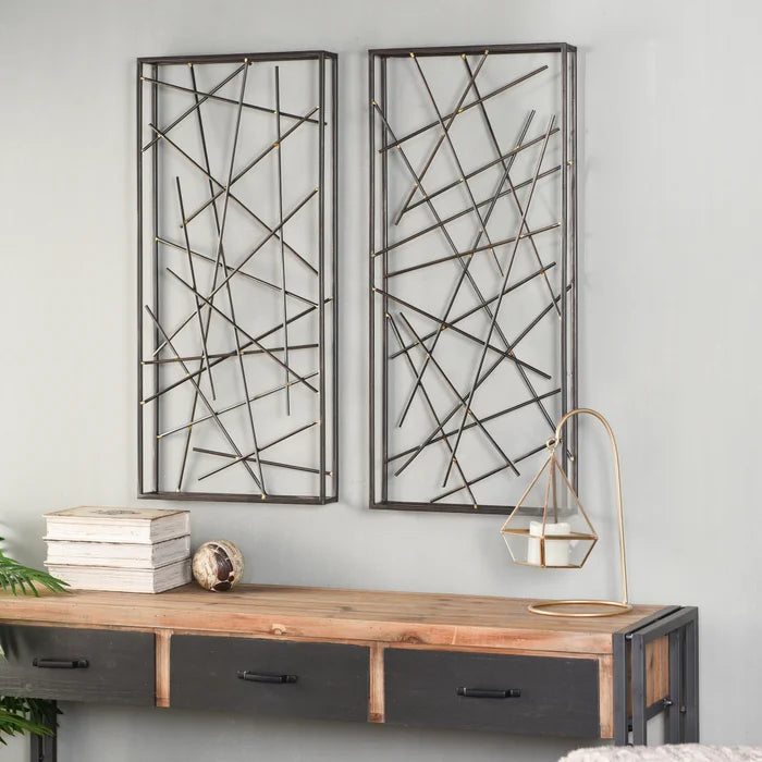 Set of 2 Metal Wall Sculptures